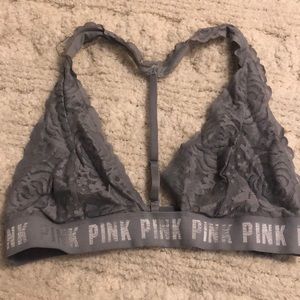 Victoria’s Secret PINK grey lace halter bralette